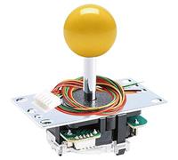 Sanwa JLF-TP-8YT Palanca de mando con mango superior de bola amarilla, parte 4 y 8 posiciones ajustables, pieza de reparación de palos de combate Hori, compatible con palancas de torneo Mad Catz SF4