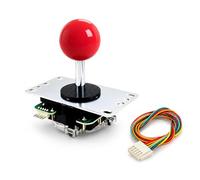 SANWA JLX2-TP-8YT Joystick de arcade de 2ª generación con parte superior de bola roja y arnés de 5 pines, actualización y sucesor definitivo de JLF, base POM, arandela en forma de X, puerta GT-8X