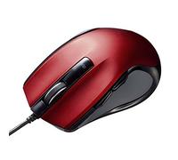 SANWA SUPPLY MA-BL11R ratón USB Blue LED 1600 DPI mano derecha - Ratón (Diestro, Blue LED, USB, 1600 DPI, Negro, Rojo)