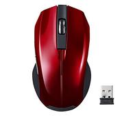 SANWA SUPPLY MA-WBL33R - Ratón (Mano Derecha, Blue LED, RF inalámbrico, 1200 dpi, Negro, Rojo)