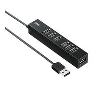 SANWA SUPPLY USB-2H701BK USB 2.0 480Mbit/s Negro Nodo - Concentrador (USB 2.0, USB 2.0, 480 Mbit/s, Negro, Negro, 1 m)