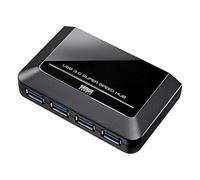 SANWA SUPPLY USB-HGW410BKN hub de interfaz USB 3.0 (3.1 Gen 1) Type-B 5000 Mbit/s Negro - Concentrador (USB 3.0 (3.1 Gen 1) Type-B, USB 3.0 (3.1 Gen 1) Type-A, 5000 Mbit/s, Negro, Corriente alterna, CC, 2,5 A)