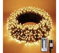 Sanweyter 20M Luces Arbol Navidad, 200LEDS Luces de Navidad Exterior Interior con Control Remoto, Blanco Cálido Guirnalda Luminosas Decoracion con 8 Modos para Jardín Boda Fiesta Casa Árbol