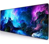 SANWUMIAN Gaming-Mauspad, großes erweitertes Mauspad mit genähtem Rand, rutschfeste Gummiunterseite, Computer-Tastatur, Mauspad, Spiel, 31,5 x 11,8 cm große schillernde Galaxie