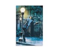 SANWYA Carteles decorativos de película retro cantando bajo la lluvia, pinturas decorativas de celebridades, estilo sin marco, 20 x 30 cm