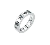 Sanxicikaa Anillo de pareja de acero de titanio con números romanos y circonitas, No. 8