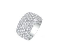 Sanxicikaa S925 Anillo de plata inteligente brillante Mosang Stone Creative Ring, American yard no.9