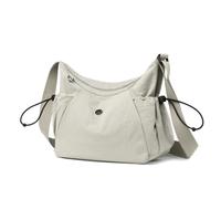 Sanxiner Crescent - Bolso cruzado para mujer, de nailon, impermeable, impermeable, bolso cruzado, Blanco sucio