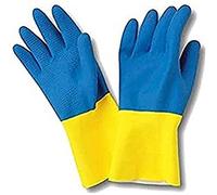 Sanyc Guante de Goma, Látex, Azul/Amarillo, Mediana