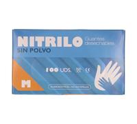 SANYC Guantes de Nitrilo Negro Sin Polvo Talla Mediana Caja 100 Unidades