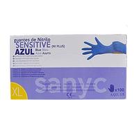 SANYC Guantes Nitrilo Sensitive Sin Polvo 100 Unidades Talla Xg Azul