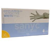 SANYC Guantes Nitrilo Sensitive Sin Polvo 100 Unidades Talla XL Blanco