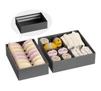 Sanyetral 2PCS Organizador Cajones,Cajas Almacenamiento Plegable de Tela para Ropa de Bebé,Calcetines,Sujetador,Ropa Interior,Corbatas Gris (2)