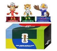 Sanyetral FIFA World Cup 2026 3PCS Figuras de Mascota-A 6CM | Copa Mundial de fútbol Juego de cancha Multicolor A (6 cm) para Exhibición, Incluye Clutch, Zayu, Maple