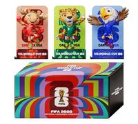 Sanyetral FIFA World Cup 2026 3PCS Figuras de Mascota,Base B (6 cm) | Copa mundial de fútbol Juego de Conjunto base B (6 cm) para Exhibición, Incluye Clutch, Zayu, Maple