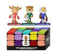 Sanyetral FIFA World Cup 2026 3PCS Figuras de Mascota Juego de Conjunto Base B (9 cm) para Exhibición, Incluye Clutch, Zayu, Maple