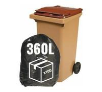 SANYGIENE | Bolsa de basura 360l X100 | Fundas protectoras contenedor 360 litros | Certted REACH y FSC | Grosor 30µ | Anti Suciedad - Antifugas - Antiolor | Higiene Limpieza Colector de residuos