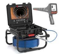 Sanyipace Cámara de tubo con localizador, cámara de alcantarillado de 512 Hz con autonivelación, cámara de drenaje de 23 mm con contador de distancia, zoom 5X, cámara de inspección de fontanería