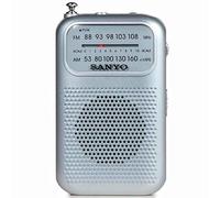 SANYO KS112P Radio Analógica de Bolsillo Am/FM. Altavoz. Color Plata