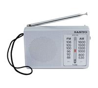 SANYO Radio Sanyo KS106 Color Plateada Am/FM Formato Apaisada Sintonización Precisa y Toma para Auriculares