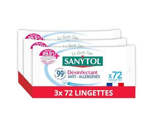 Sanytol 48 Toallitas desinfectantes anti-alergénicas - Pack de 3