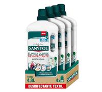 Sanytol - Desinfectante Textil, Elimina Gérmenes y Malos Olores de la Ropa Sin Lejía, 1.2L , 4 Unidad ( Paquete de 1)