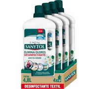 Sanytol Desinfectante Textil Sin Lejía (4.8L, 4 x 1.2L) - Elimina el 99.9% de Gérmenes y Malos Olores en Ropa, Toallas y Textiles con Aroma Fresco