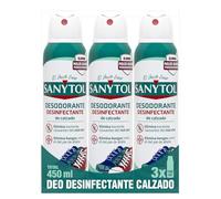 Sanytol - Desodorante Desinfectante de Calzado, Elimina bacterias del Mal Olor y hongos en el Calzado, Sin Lejía, Para Todo Tipo de Calzado - Pack 3 x 150 ml = 450 ml