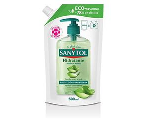 Sanytol - Eco-Recarga Jabón de Manos Hidratante, Protege, Limpia e Hidrata, con Aloe Vera y Té Verde - 500 ml