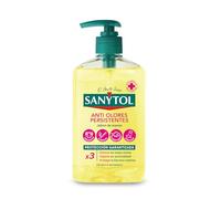 Sanytol - Jabón de Manos Antiolores Persistentes - 250 ml | Limpia y elimina olores intensos como el olor a tabaco, gasolina, ajo, pescado | pH respetuoso con la piel, aroma cítrico