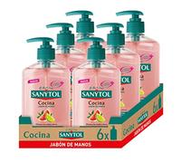 Sanytol - Jabón de Manos Cocina Pomelo y Lima - Pack 6 x 250 ml | Higieniza las manos tras cocinar y ayuda a eliminar los olores persistentes como el pescado, el ajo o la cebolla