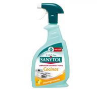 Sanytol - Spray Limpiador Desinfectante Quitagrasas, Desengrasa y Elimina el 99,9% de Gérmenes Sin Lejía, Perfume Limón - 750 ml