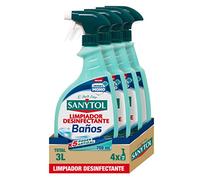 Sanytol - Limpiador Desinfectante Antical Baños, Elimina Bacterias, Hongos y Virus Sin Lejía, Perfume Eucaliptus - Pack de 4 x 750 ML = 3L