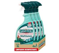 Sanytol - Limpiador Desinfectante Multiusos, Elimina Bacterias, Hongos y Virus Sin Lejía, Perfume Eucaliptus - Pack de 4 x 750 Ml = 3L