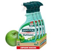Sanytol - Limpiador Desinfectante Multiusos Manzana Pack 4 x 750 ml | Limpia y Desinfecta de una pasada, Sin Lejía, Apto Todas las Superficies, Uso Frecuente, Aroma Agradable