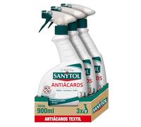 Sanytol - Spray Antiácaros, Mata Ácaros (incluido Sarna) y Chinches en Tejidos no Lavables, Ideal para Colchón, Sofás, Alfombras y Otros Textiles no Lavables - Pack de 3 x 300 ml = 900 ml