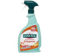 Sanytol - Spray Limpiador Desinfectante Quitagrasas, Desengrasa y Elimina el 99,9% de Gérmenes Sin Lejía, Perfume Limón - 750 ml