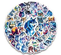 SANYUANHE Manada de lobos Pegatinas,112 Fauna silvestre wolf stickers，Lobo ibérico pegatinas，para botellas de agua, maletas, bicicletas, coches, tabletas, niños y adultos