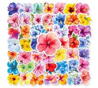 SANYUANHE Pegatinas flores tropicales,100 Stickers flores de palmera,Estilo hawaiano Pegatinas para botella de agua, maleta, bicicleta, coche, tableta, niños y adultos