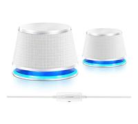 Sanyun SW102, Altavoz del Ordenador, 5WX2 estéreo, Fuente de alimentación USB 2.0, Interfaz de Audio de 3.5 mm, Altavoz Multimedia, Altavoz de Escritorio para Ordenador portátil, Blanco