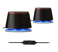 Sanyun SW102, Altavoz del Ordenador, 5WX2 estéreo, Fuente de alimentación USB 2.0, Interfaz de Audio de 3.5 mm, Altavoz Multimedia, Altavoz de Escritorio para Ordenador portátil, Negro