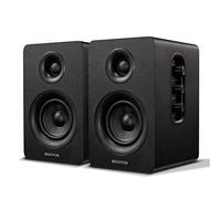 Sanyun SW208 Altavoces de Estantería Activos Bluetooth 5.0 3”, DAC 24 bits | 60 W Fibra de Carbono, Entradas USB y AUX 3,5 mm, Sonido Envolvente 3D Dinámico, 2.0 PC Monitor Gaming (Pareja, Negro)