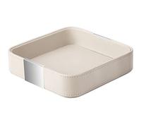 SANZIE Almacenamiento de escritorio de cuero de lujo, organizador pequeño Catchall, cartera, accesorios para el hogar y la oficina (gris (metal plateado)