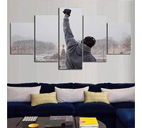 Sanzx Rocky Balboa - Póster de lienzo con citas motivacionales, 5 piezas, imágenes inspiradoras, decoración de pared, sin marco, 30 x 40 x 2, 30 x 60 x 2, 30 x 80 cm