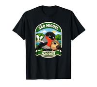 São Miguel Azores - Insignia de Viaje para Madre y bebé camachuelo Camiseta