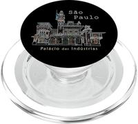 Sao Paulo, dibujo a mano Palacio de la Industria, Brasil PopSockets PopGrip para MagSafe
