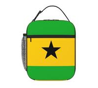 Sao Tome and Principe Bandera Bolso Almuerzo Para Mujeres Gran Apertura Portátil Organizador Almuerzo Tote Bolsillo Térmico Lunch Box Adultos Picnic Playa Trabajo