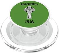 Saoirse Significado Libertad Irlandés Republicano con Cruz Celta PopSockets PopGrip para MagSafe
