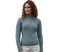SAOL Suéter de lana para mujer, jersey de punto trenzado de Irlanda, Tragaluz, L