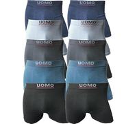 SaoTi 12 Bóxer Ajustados De Microfribra para Hombre Sin Costuras, Suaves y cómodos, Colorido Moderno (M-L, Pack 12 Boxer Basic)